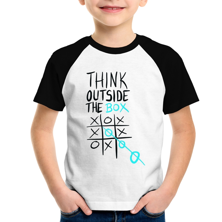 Camiseta Raglan Infantil Think Outside The Box