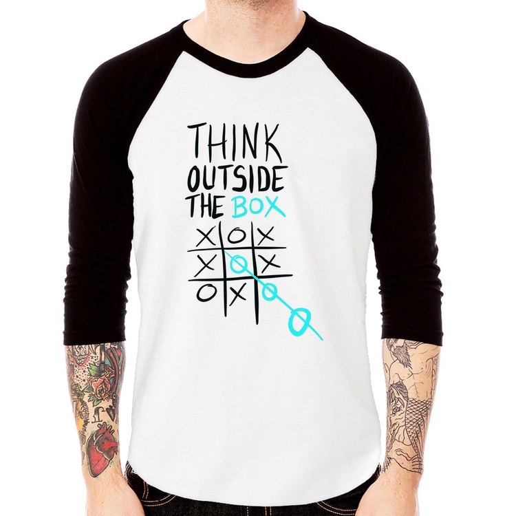 Camiseta Raglan Think Outside The Box Manga 3/4