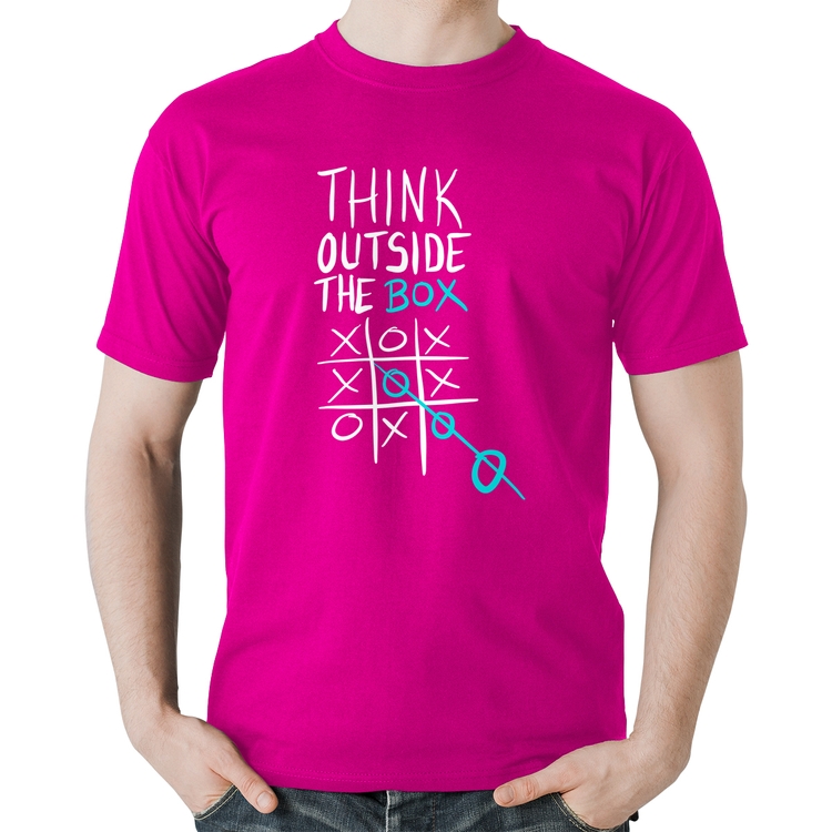 Camiseta Algodão Think Outside The Box - Rosa