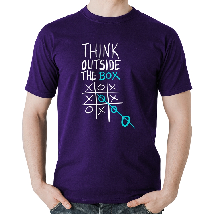 Camiseta Algodão Think Outside The Box - Roxa