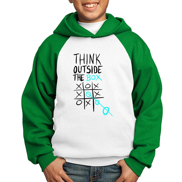 Moletom Infantil Think Outside The Box - Branco/Verde