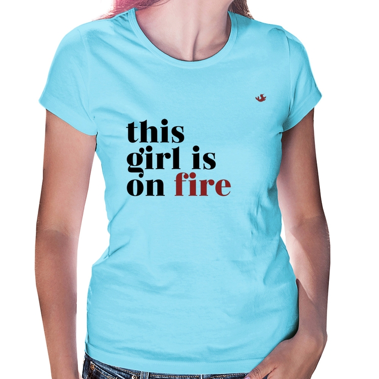 Baby Look This girl is on fire - Azul Bebê