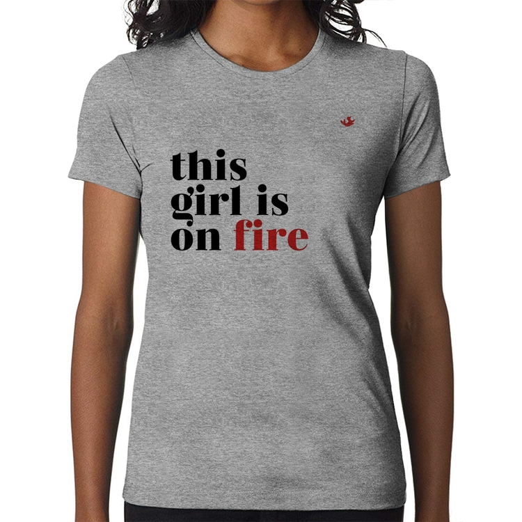 Baby Look This girl is on fire - Cinza