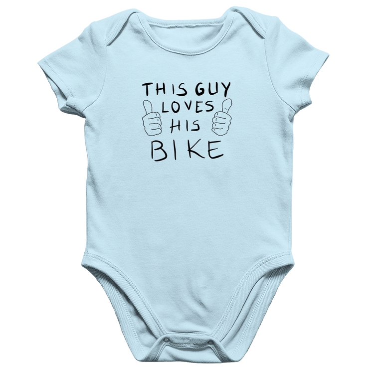 Body Bebê Algodão This guy loves his bike - Azul Bebê