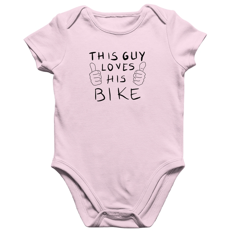 Body Bebê Algodão This guy loves his bike - Rosa Bebê
