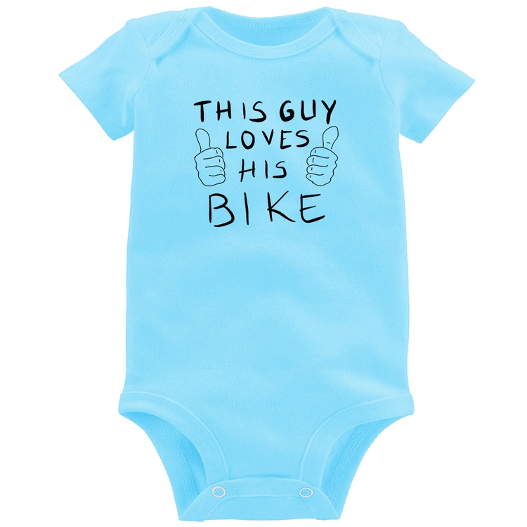 Body Bebê This guy loves his bike - Azul Bebê