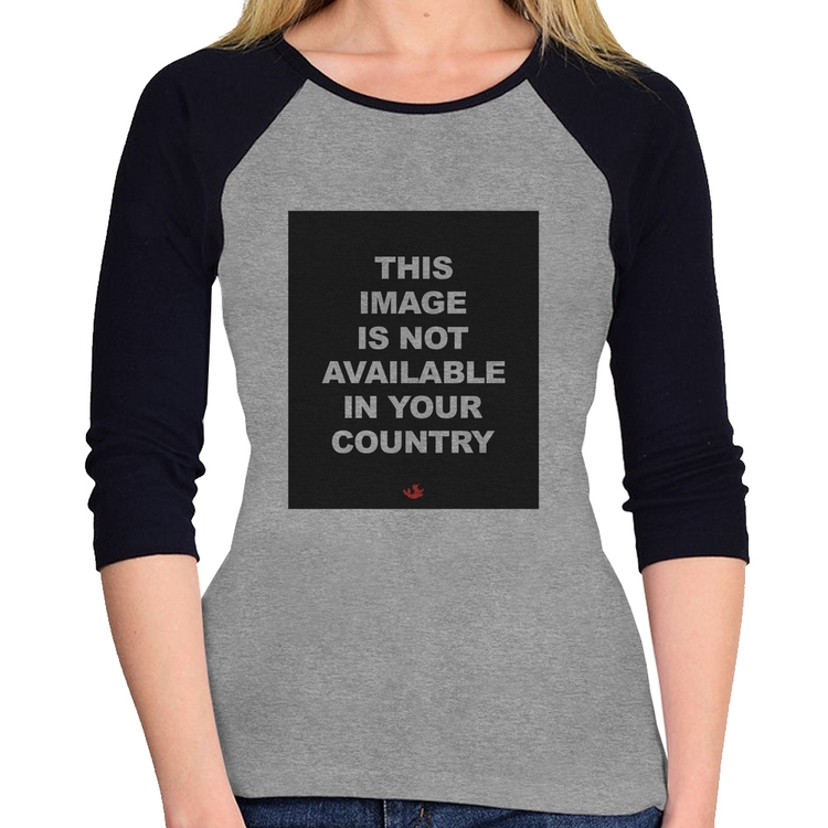 Baby Look Raglan This image is not available in your country Manga 3/4 - Cinza/Preto