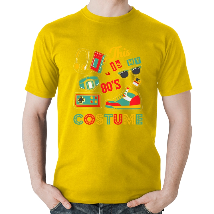 Camiseta Algodão This is my 80's costume - Amarela