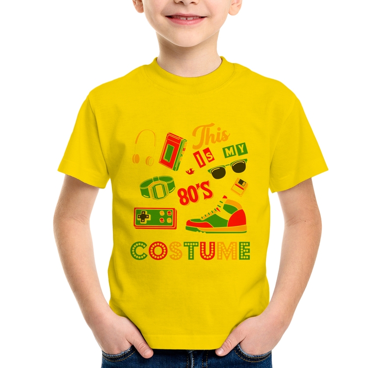 Camiseta Infantil This is my 80's costume - Amarela