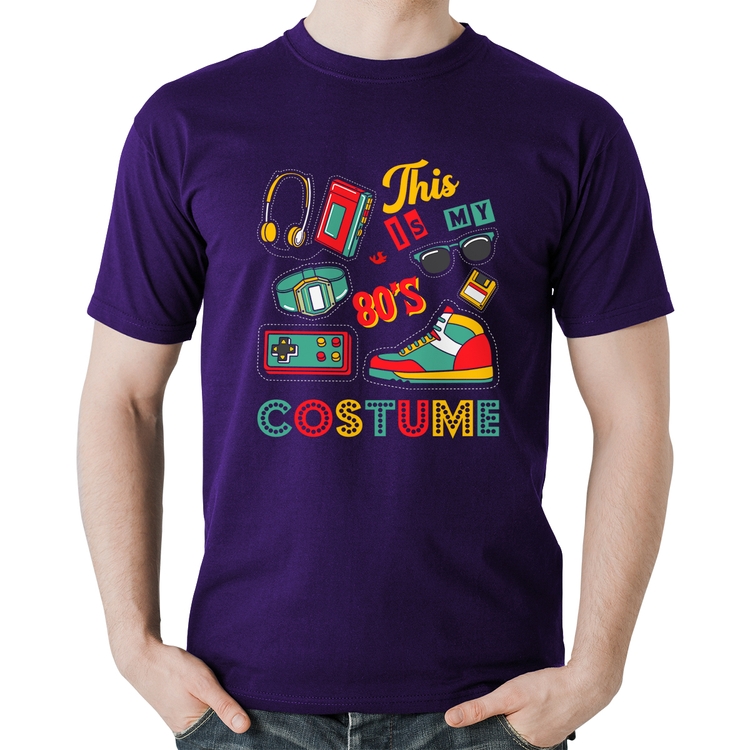 Camiseta Algodão This is my 80's costume - Roxa