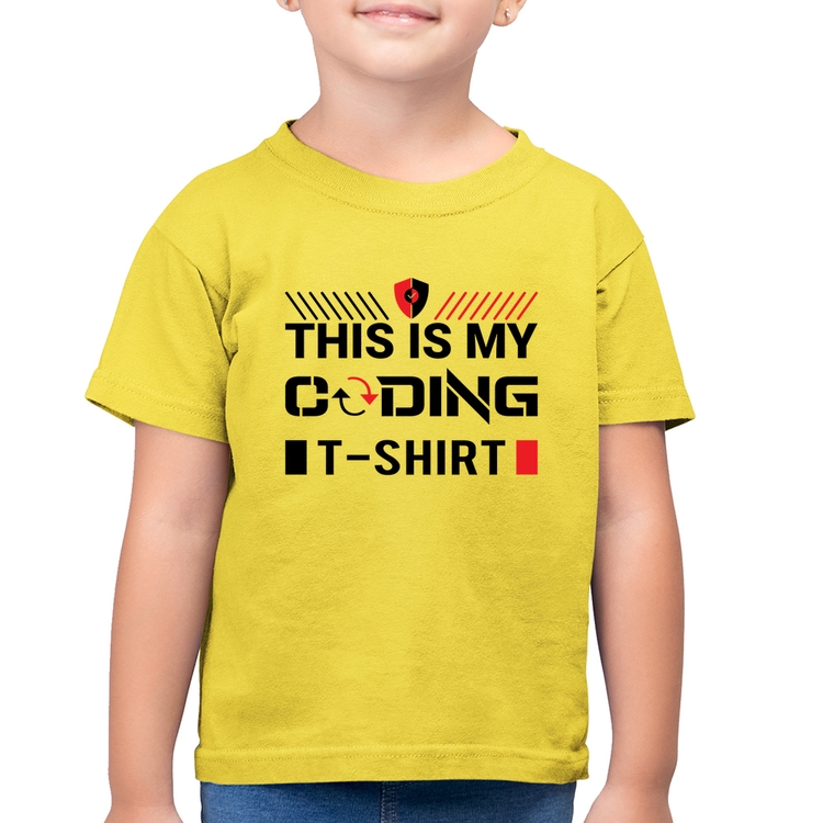 Camiseta Algodão Infantil This is my coding t-shirt - Amarelo Canário