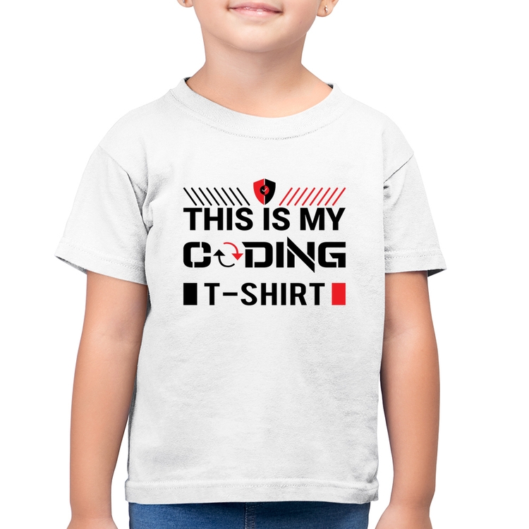 Camiseta Algodão Infantil This is my coding t-shirt - Branca