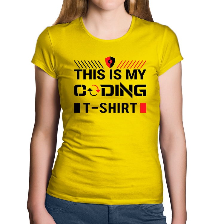 Baby Look Algodão This is my coding t-shirt - Amarela