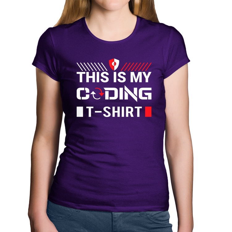 Baby Look Algodão This is my coding t-shirt - Roxa