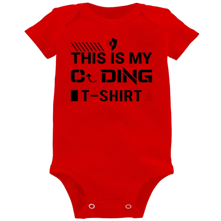 Body Bebê This is my coding t-shirt - Vermelho