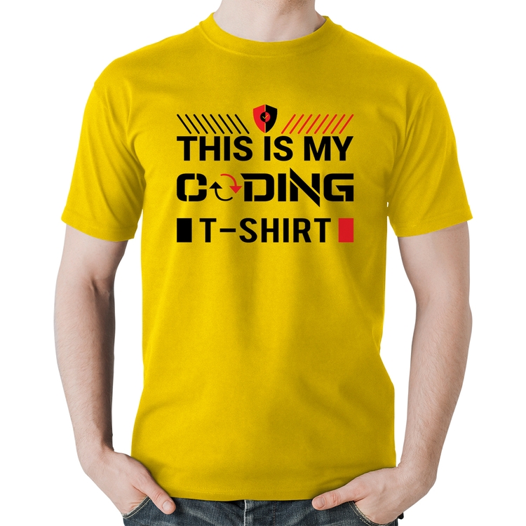 Camiseta Algodão This is my coding t-shirt - Amarela