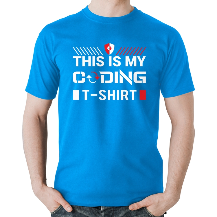 Camiseta Algodão This is my coding t-shirt - Azul