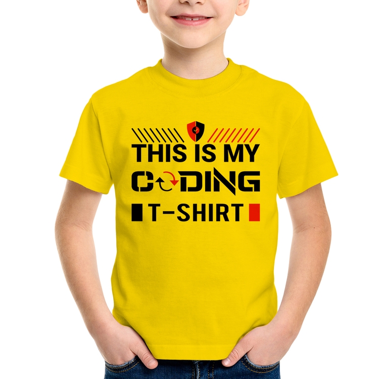 Camiseta Infantil This is my coding t-shirt - Amarela