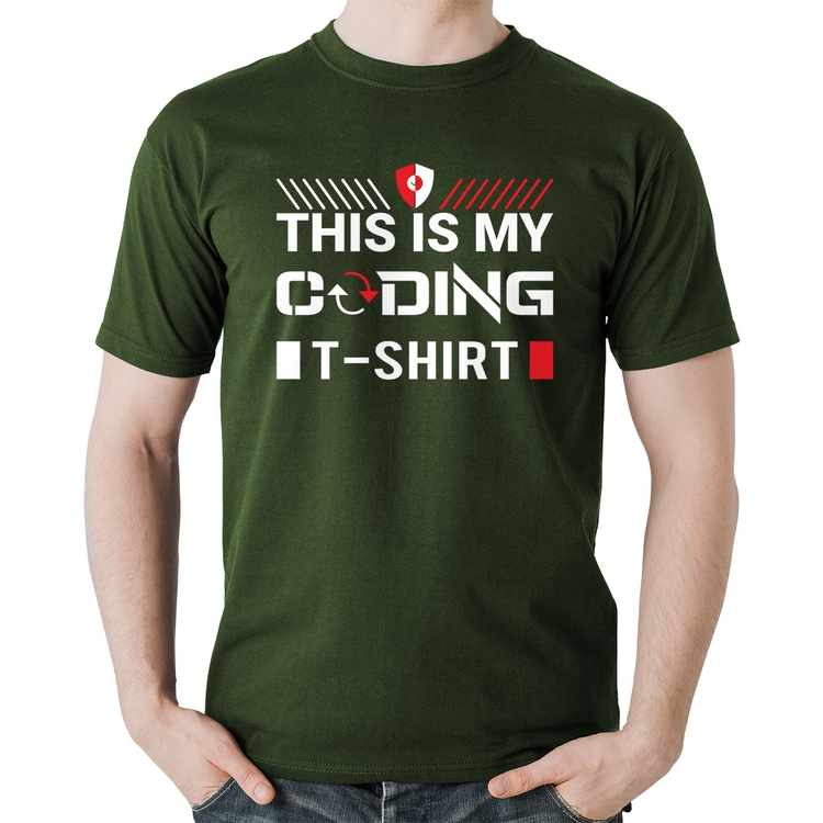 Camiseta Algodão This is my coding t-shirt - Musgo