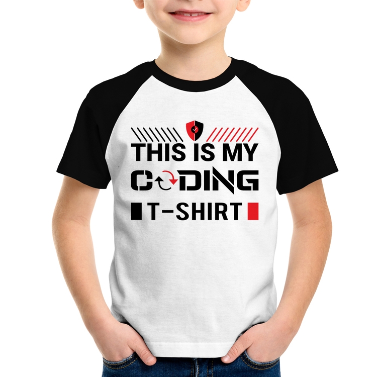 Camiseta Raglan Infantil This is my coding t-shirt