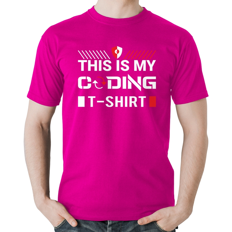 Camiseta Algodão This is my coding t-shirt - Rosa