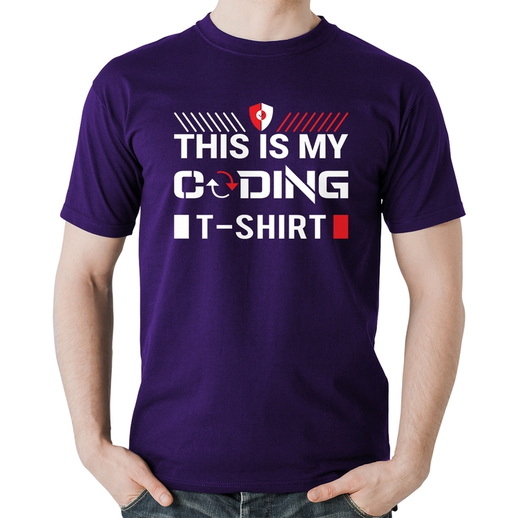 Camiseta Algodão This is my coding t-shirt - Roxa