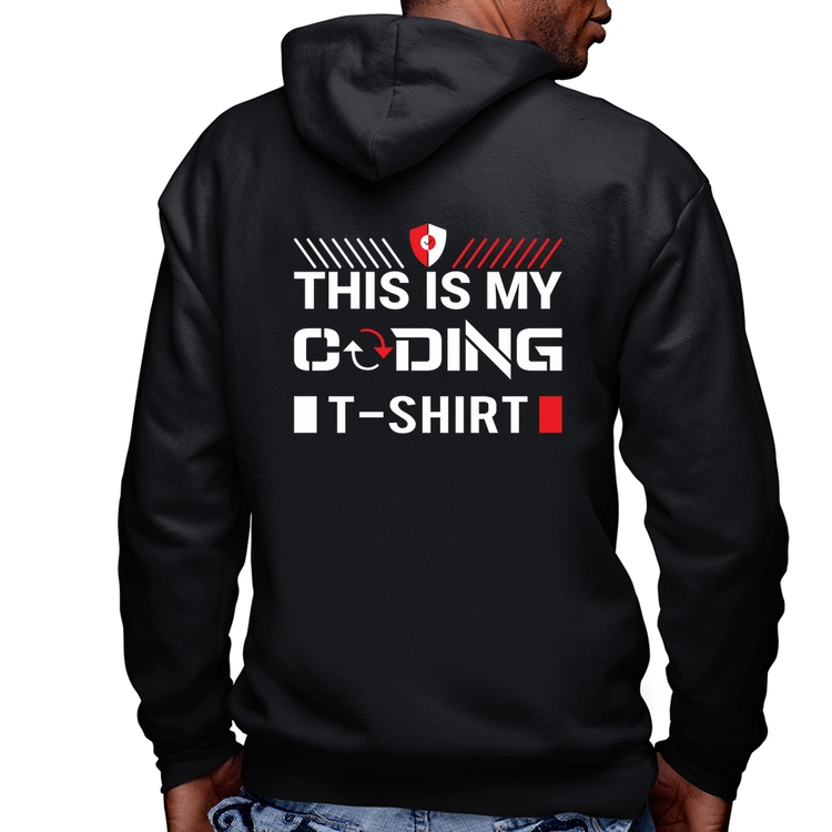 Blusa Moletom This is my coding t-shirt Masculina com Capuz e Zíper