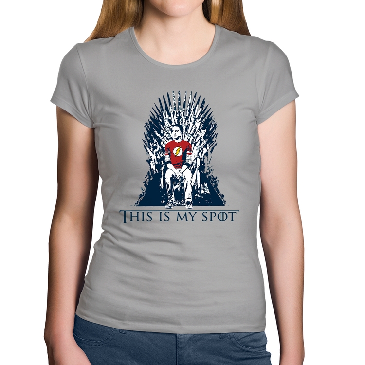 Baby Look Algodão This Is My Spot - Cinza