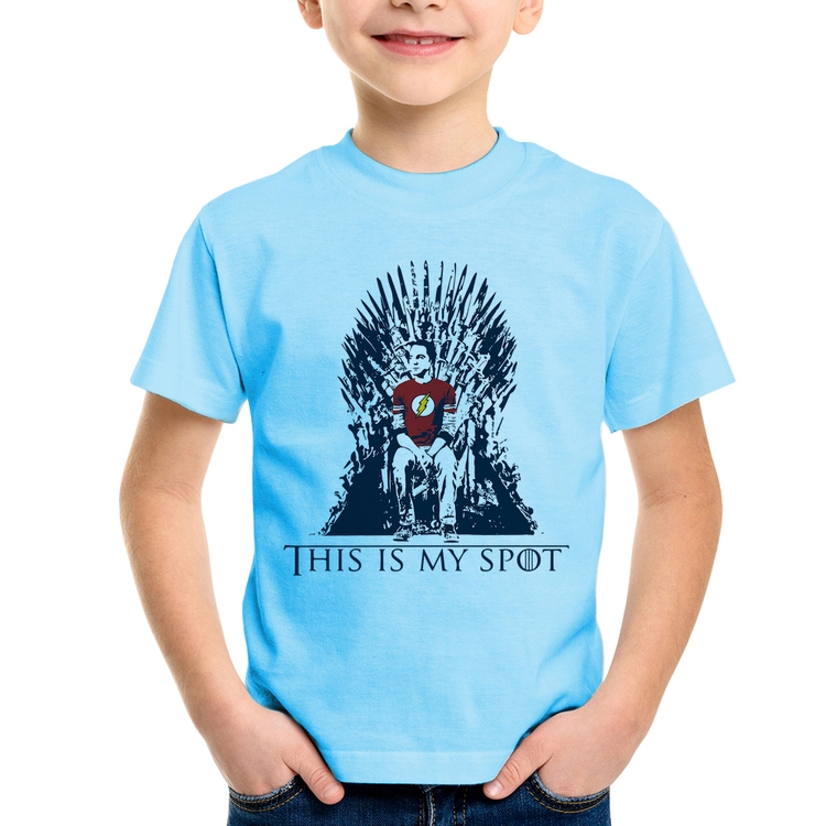 Camiseta Infantil This Is My Spot - Azul Bebê