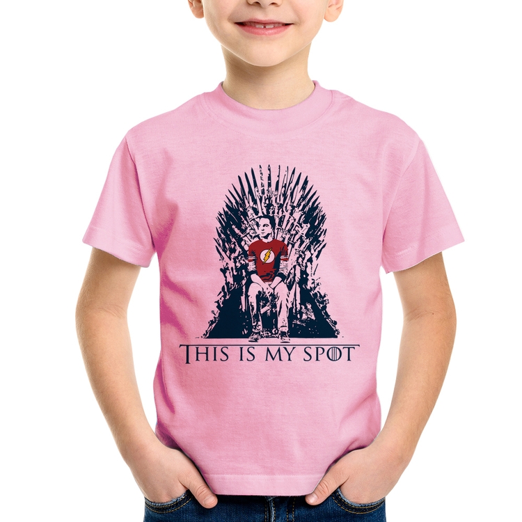 Camiseta Infantil This Is My Spot - Rosa Bebê