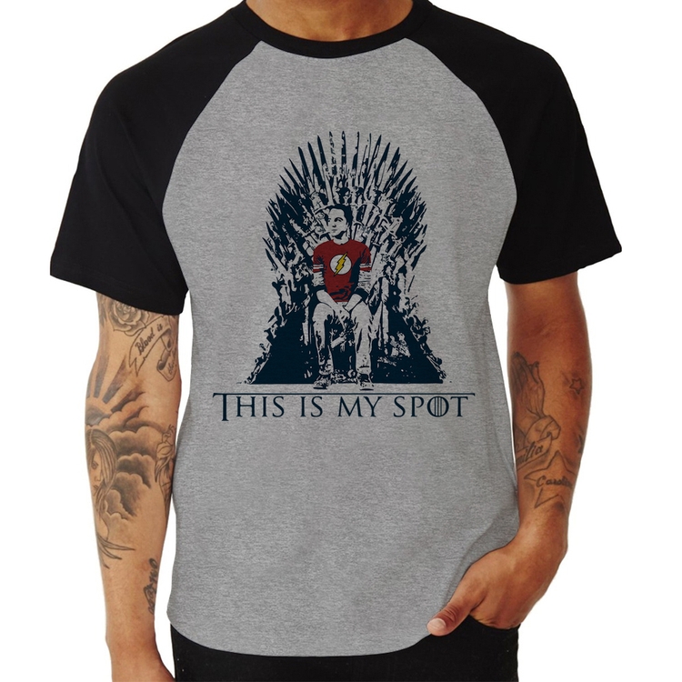 Camiseta Raglan This Is My Spot - Cinza/Preto