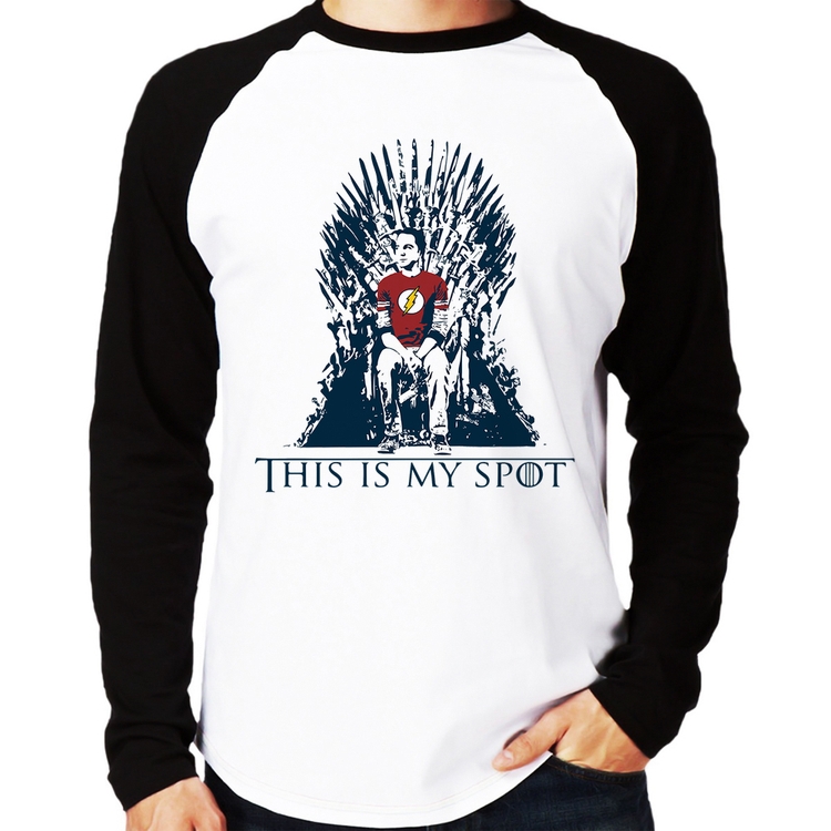 Camiseta Raglan This Is My Spot Manga Longa