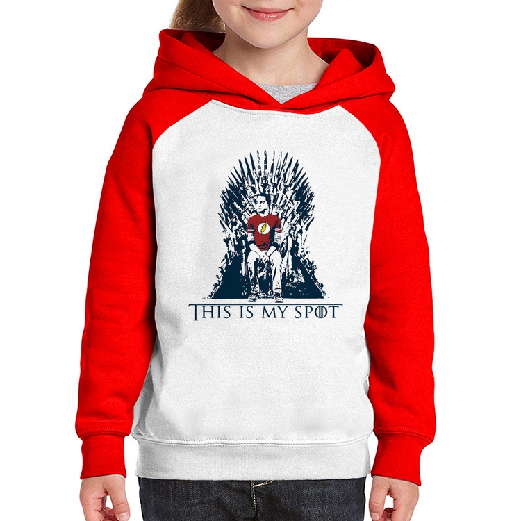 Moletom Infantil This Is My Spot - Branco/Vermelho
