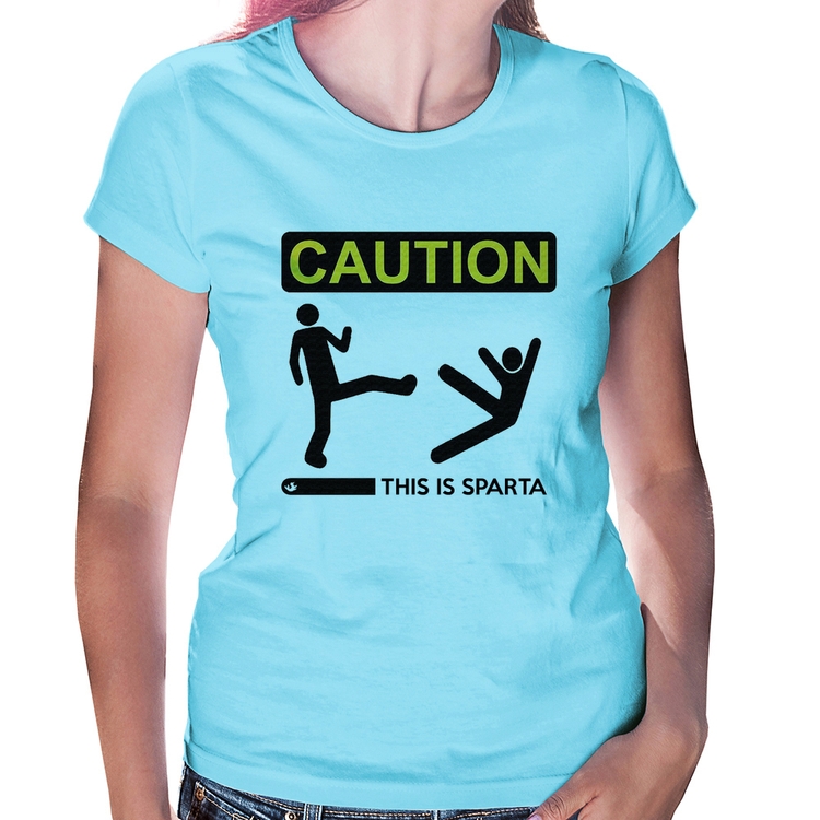 Baby Look This is Sparta - Azul Bebê