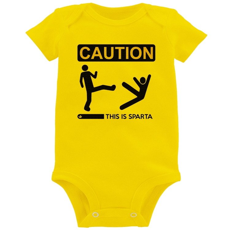 Body Bebê This is Sparta - Amarelo
