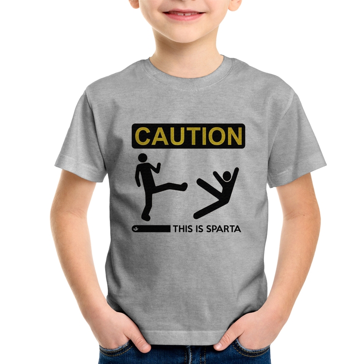 Camiseta Infantil This is Sparta - Cinza