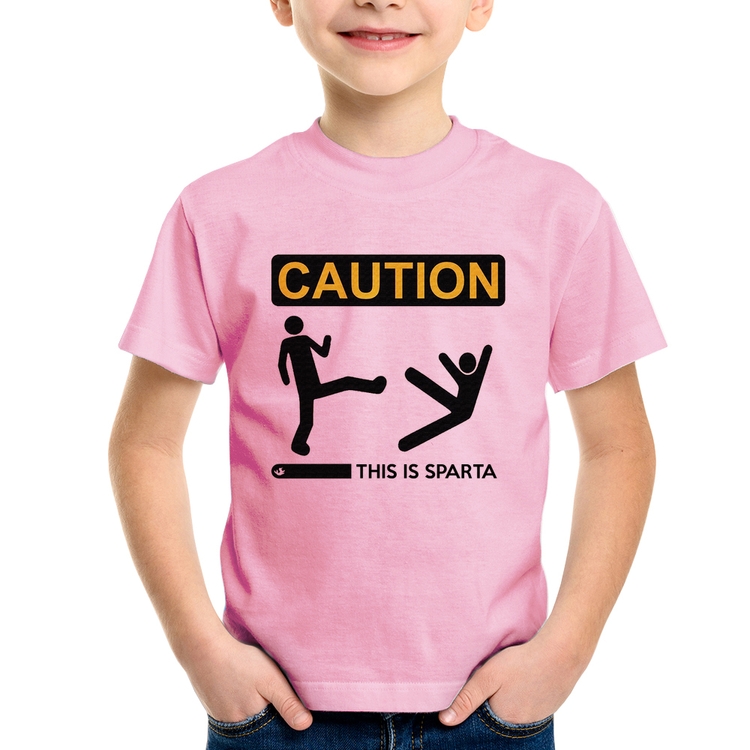 Camiseta Infantil This is Sparta - Rosa Bebê