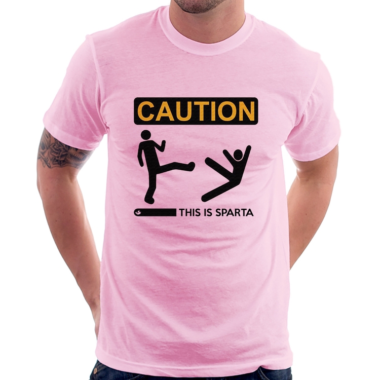 Camiseta This is Sparta - Rosa Bebê