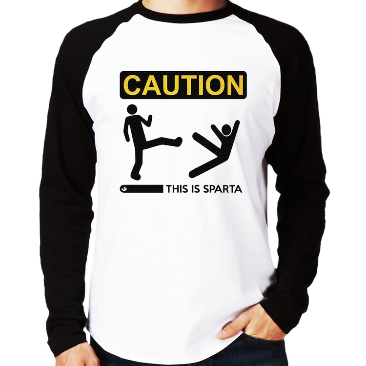 Camiseta Raglan This is Sparta Manga Longa