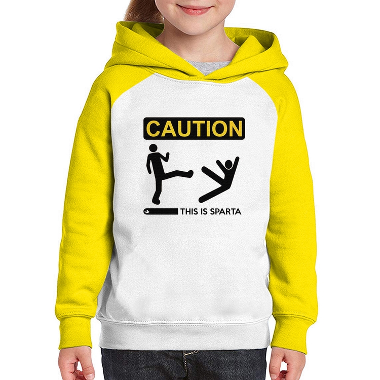 Moletom Infantil This is Sparta - Branco/Amarelo