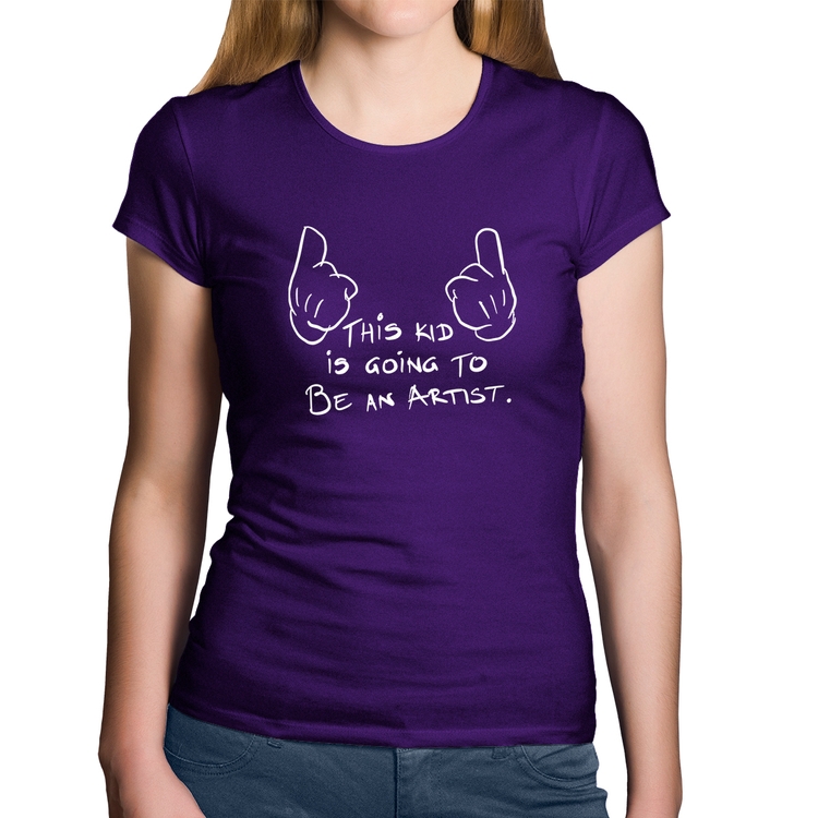 Baby Look Algodão This kid is going to be an artist - Roxa