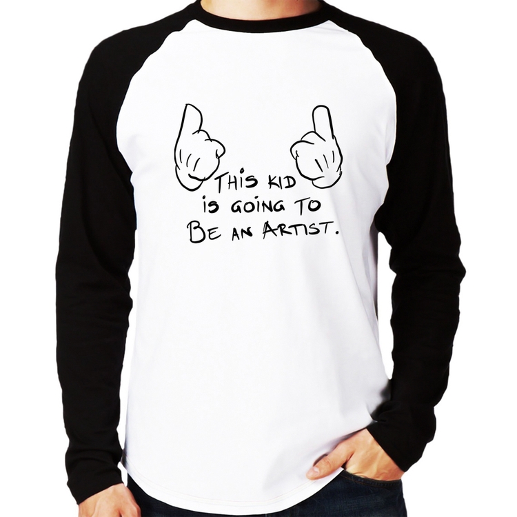 Camiseta Raglan This kid is going to be an artist Manga Longa