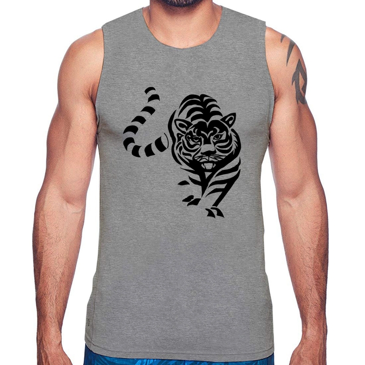 Regata Tigre Traços - Cinza