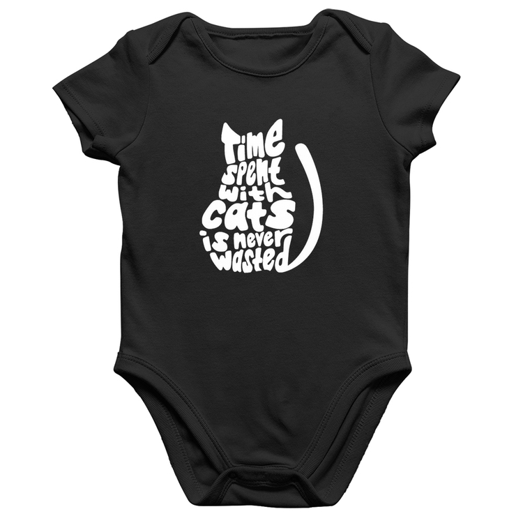 Body Bebê Algodão Time spend with cats is never wasted