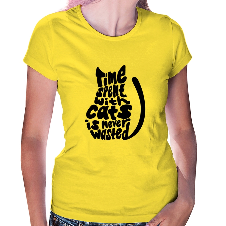 Baby Look Time spend with cats is never wasted - Amarela