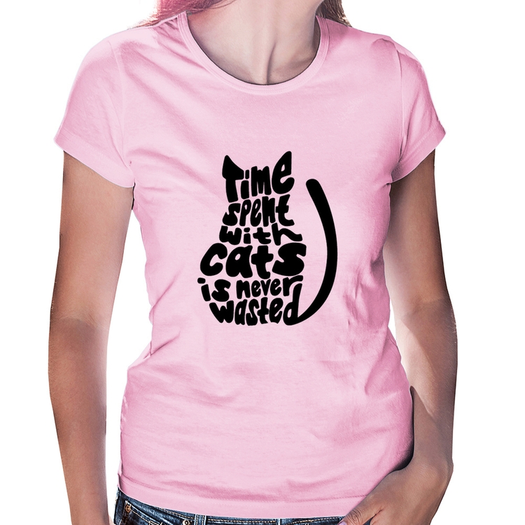 Baby Look Time spend with cats is never wasted - Rosa Bebê