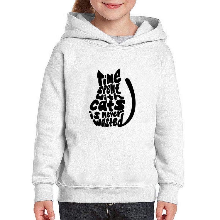 Moletom Infantil Time spend with cats is never wasted