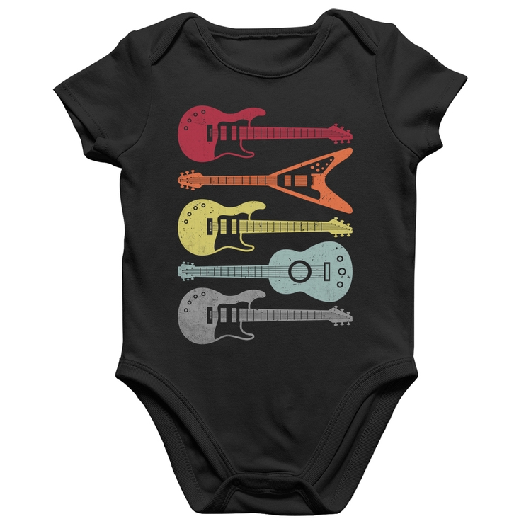 Body Bebê Algodão Tipos de Guitarra