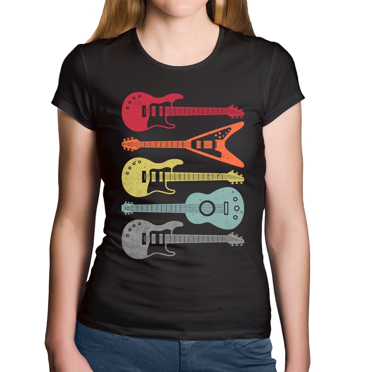 Baby Look Algodão Tipos de Guitarra