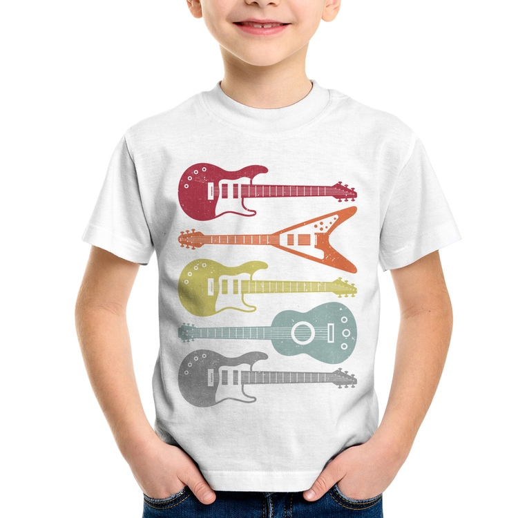 Camiseta Infantil Tipos de Guitarra